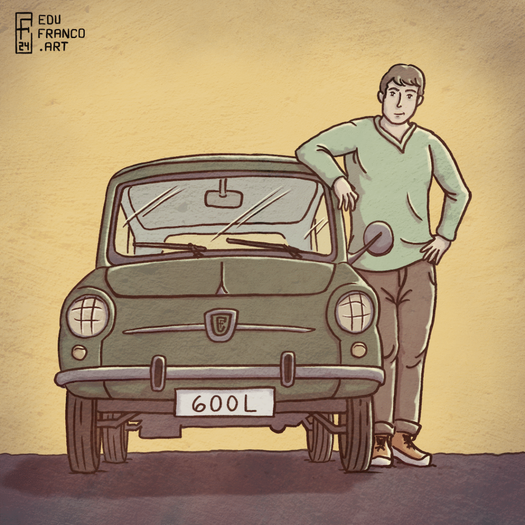 ilustración coche 600l edu franco ilustrador y animador 2d